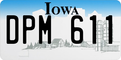 IA license plate DPM611