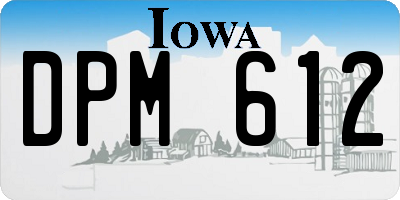 IA license plate DPM612