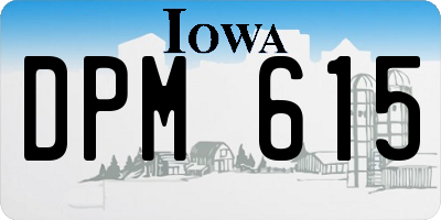 IA license plate DPM615