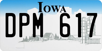 IA license plate DPM617