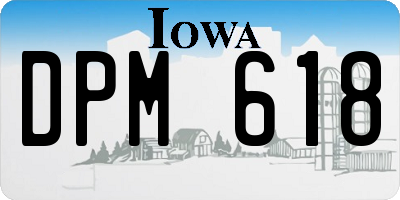 IA license plate DPM618