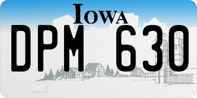 IA license plate DPM630