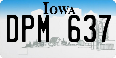 IA license plate DPM637