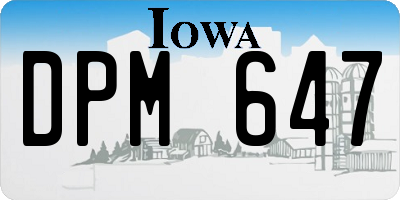 IA license plate DPM647