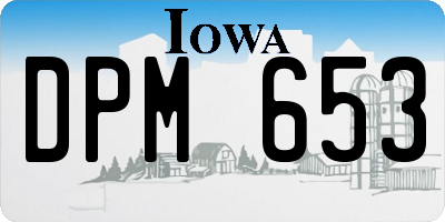 IA license plate DPM653