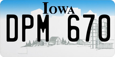 IA license plate DPM670