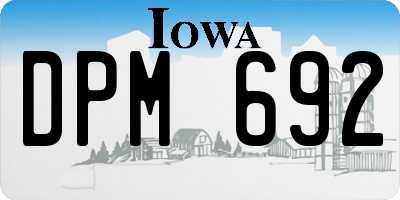 IA license plate DPM692