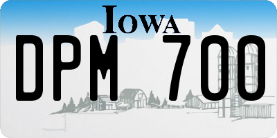 IA license plate DPM700
