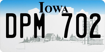 IA license plate DPM702