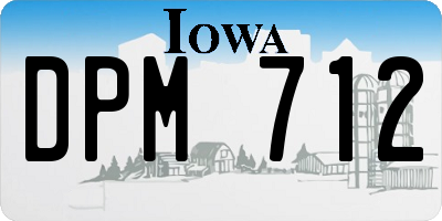 IA license plate DPM712