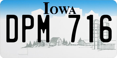 IA license plate DPM716