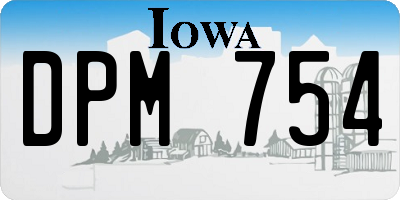 IA license plate DPM754