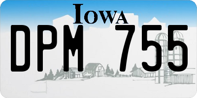 IA license plate DPM755
