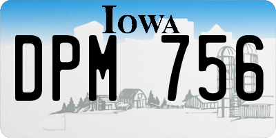 IA license plate DPM756
