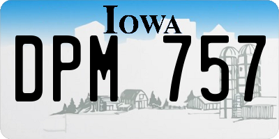 IA license plate DPM757