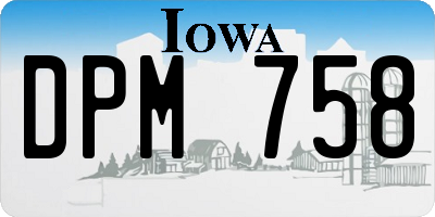 IA license plate DPM758