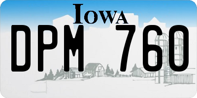 IA license plate DPM760