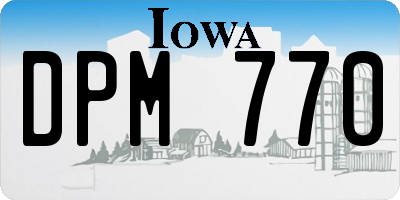 IA license plate DPM770