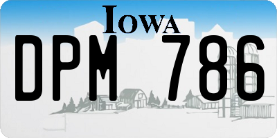 IA license plate DPM786