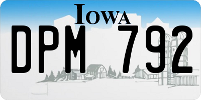 IA license plate DPM792