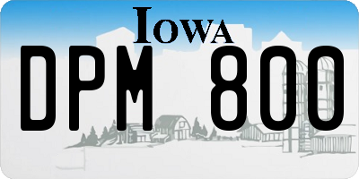IA license plate DPM800