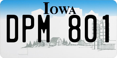 IA license plate DPM801