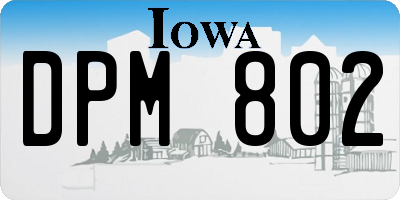 IA license plate DPM802