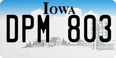 IA license plate DPM803