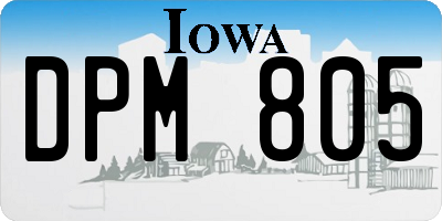 IA license plate DPM805