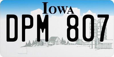 IA license plate DPM807