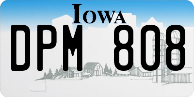 IA license plate DPM808