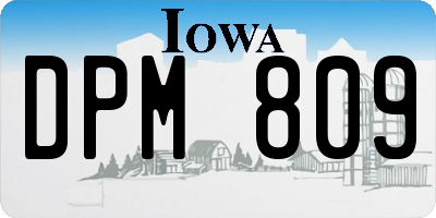 IA license plate DPM809