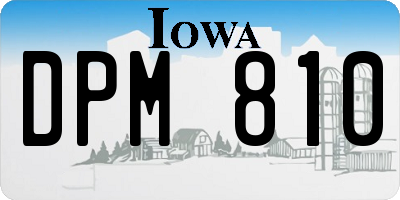 IA license plate DPM810