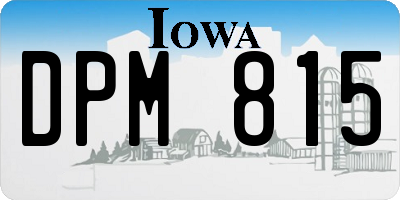 IA license plate DPM815