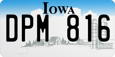 IA license plate DPM816