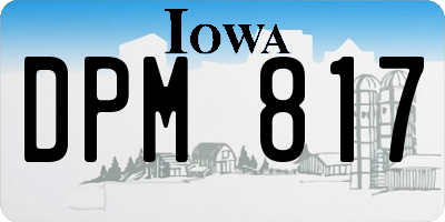 IA license plate DPM817