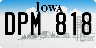 IA license plate DPM818