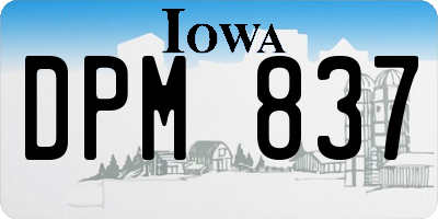 IA license plate DPM837