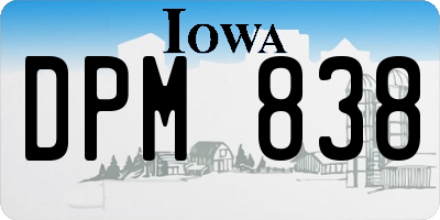 IA license plate DPM838