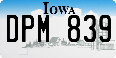 IA license plate DPM839