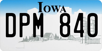 IA license plate DPM840