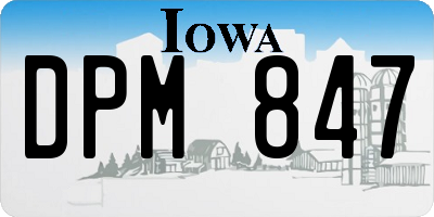 IA license plate DPM847