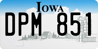 IA license plate DPM851