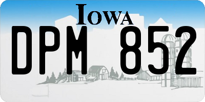 IA license plate DPM852
