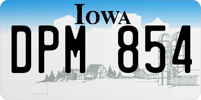 IA license plate DPM854