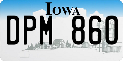 IA license plate DPM860