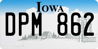 IA license plate DPM862