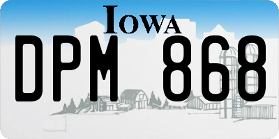 IA license plate DPM868