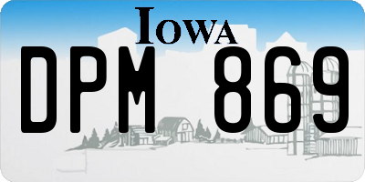 IA license plate DPM869