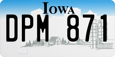 IA license plate DPM871